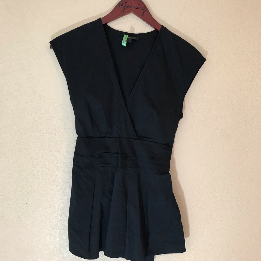 Bcbg Max Azria black blouse with faux wrap style S